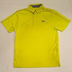 Under Armour Men's Bright Yellow Green Golf Polo Shirt